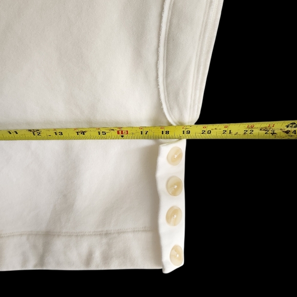 Anthropologie Drop Shoulder Crop Top Ivory Size Small - Picture 12 of 16